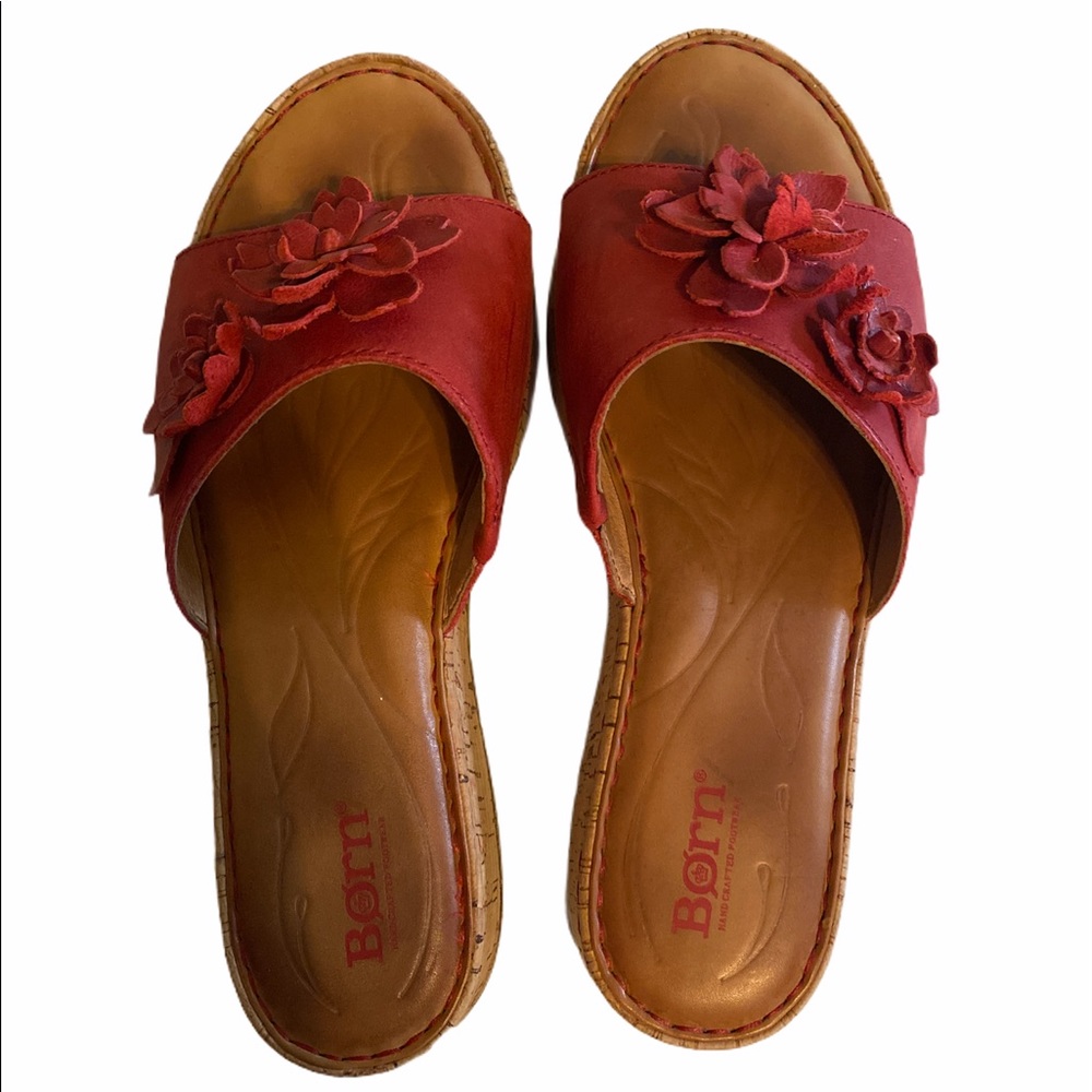 BORN PREOWNED RED SLIDES SIZE 8M